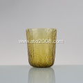 Leaf pattern solid color glass tumbler